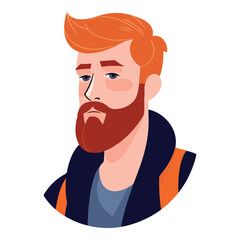 Man Character Flat Icon Isolated On White Background