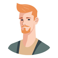 Man Character Flat Icon Isolated On White Background