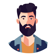 Man Character Flat Icon Isolated On White Background