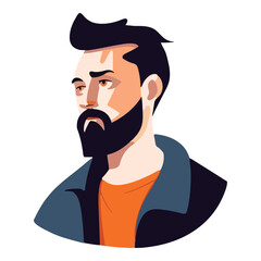 Man Character Flat Icon Isolated On White Background