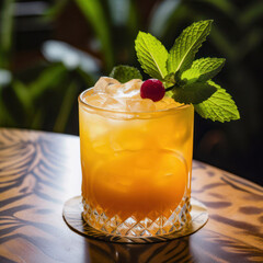 mai tai cocktail with mint