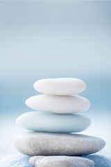Fototapeta na wymiar Balanced stack of white zen stones