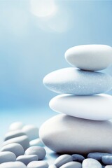 Fototapeta na wymiar Balanced stack of white zen stones