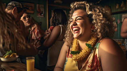 portrait of a person in a bar - obrazy, fototapety, plakaty