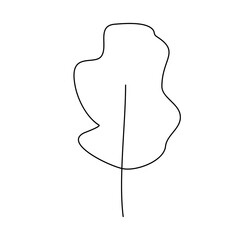 Simple tree on a white background, doodle style flat vector outline for coloring book
