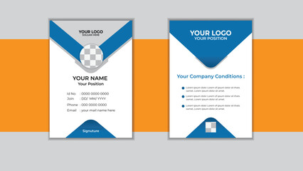 Clean and simple corporate company employee id card Template