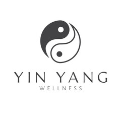Yin yang vector logo design. Wellness creative logotype. Modern balance and wellbeing logo template.
