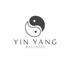 Yin yang vector logo design. Wellness creative logotype. Modern balance and wellbeing logo template. - obrazy, fototapety, plakaty