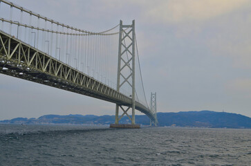 明石海峡大橋と淡路島