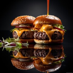 Double Double Single Burgers - Generative Ai Illustration