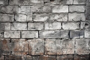 an old brick wall with a rough texture and many bricks. Generative AI