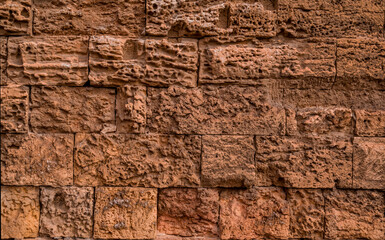 Old and weathered grungy yellow  pattern texture wall background