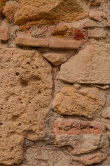 Old and weathered grungy yellow  pattern texture wall background