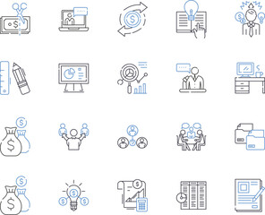 mutual funds outline icons collection. mutual, funds, investing, asset, classes, stock, bonds vector and illustration concept set. ETF, finance, bonds linear signs