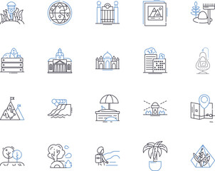 Smart garden outline icons collection. Smart, Garden, Automated, Intelligent, Connected, Planting, Watering vector and illustration concept set. Monitoring, Soil, Growing linear signs