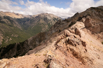 The rocky mountaintop of Bella vista hill in Bariloche, Patagonia Argentina.