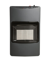 Modern gas heater isolated on white. Military equipment