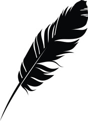 Obraz premium Silhouette of a bird feather in black