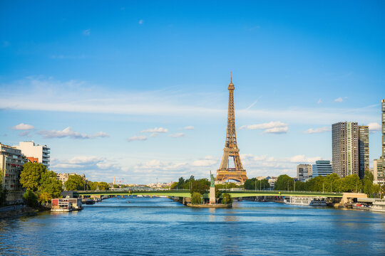 Eiffel Tower by seine river in Paris. France
