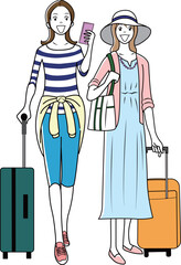 女子旅のイラスト