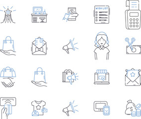 Store and meal outline icons collection. store, meal, restaurant, bistro, cafe, diner, brasserie vector and illustration concept set. trattoria, pub, bar linear signs