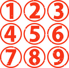 1から9までの数字の判子