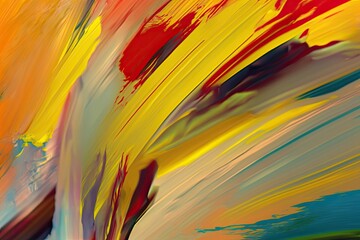 close up macro shot with a background of full color abstract brushstrokes. Generative AI
