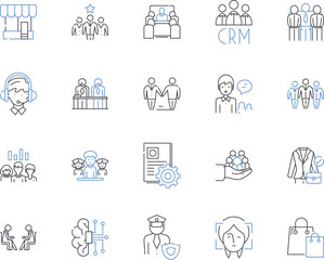 Career growth outline icons collection. Career, Growth, Progression, Expansion, Advancement, Enhance, Develop vector and illustration concept set. Improve, Accelerate, Ascent linear signs