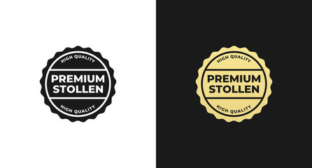 Stollen seal vector or Stollen label Vector Isolated in Flat Style. Simple Stollen seal vector for product design element. Best Stollen label Vector for Packaging design element.