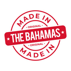 Made In The Bahamas Stamp Logo Icon Symbol Design. Seal National Original Product Badge. Vector Illustration