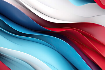Abstract red white and blue patriotic background created with Generative AI technology
