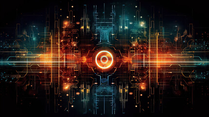 Obraz premium Abstract digital technology background generative ai