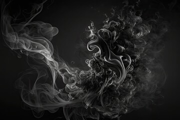 with a dark background and grey smoke. Generative AI