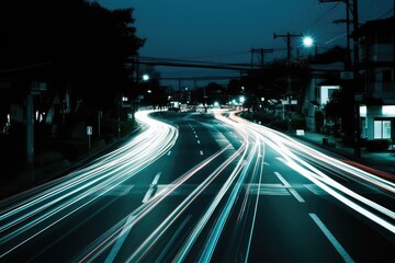 Fototapeta na wymiar Road in a Cityscape With Urban Traffic. Generative AI