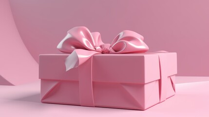 Obraz premium Pink Gift Package for Special Occasions and Holidays. Mothers Day. Valentines Day.