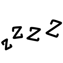 ZZZ  ZZZZ doodle bed sleep snore icons. Vector signs of nap  rest  dream or relax sound  comic book text sound effects with ZZZ lettering  apnea snoring  sleep  dream  nap or slumber isolated symbol