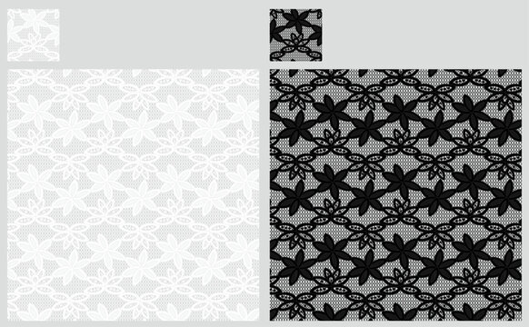 Seamless flower lace pattern Vector Image. Fashion Illustration  -Illustrator CC