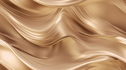 Obraz premium Seamless Wavy Wedding Banner with Gold Glistening Fabric Pattern