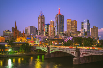 Fototapeta na wymiar Central Business Dictrict of Melbourne, the capital of Victoria, australia