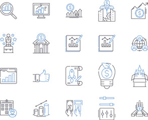 Effectiveness outline icons collection. Efficient, Productive, Proficient, Competent, Adroit, Thorough, Successful vector and illustration concept set. Skilled, Strong, Proactive linear signs