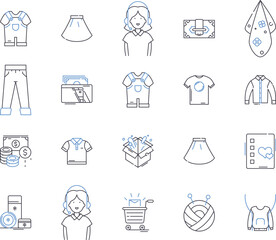 Retail sale outline icons collection. Store, Shopping, Outlet, Commerce, Merchandise, Trade, Buy vector and illustration concept set. Sell, Purchasing, Stock linear signs
