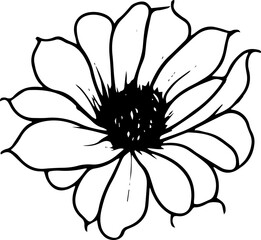 nature line art drawing flower doodle