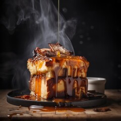 Smoked Carmel Cornbread French Toast - Generative Ai Illustration