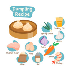 dumpling illustration recipe concept