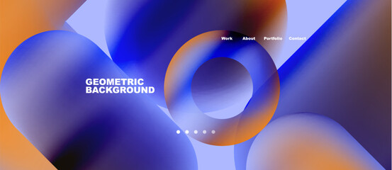 Abstract circles and round shapes landing page background. Vector Illustration For Wallpaper, Banner, Background, Card, Book Illustration, landing page. Pattern design concept