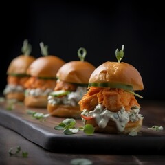 Buffalo Grilled Chicken Slider - Generative Ai Illustration