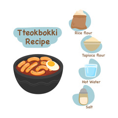 tteokbokii illustration recipe concept