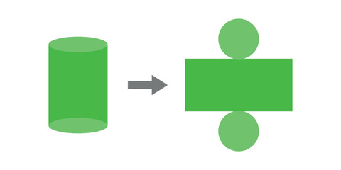 Geometry net of cylinder. 3d solid shape in mathematics