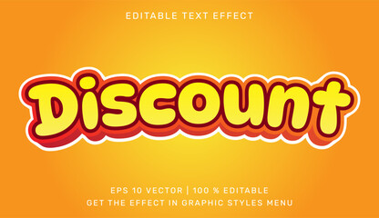 Discount 3d editable text effect template