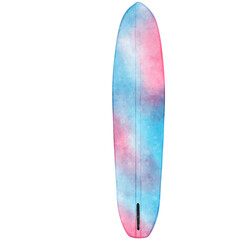 Watercolor surfboard, surfboard illustration, surf illustration, surfing